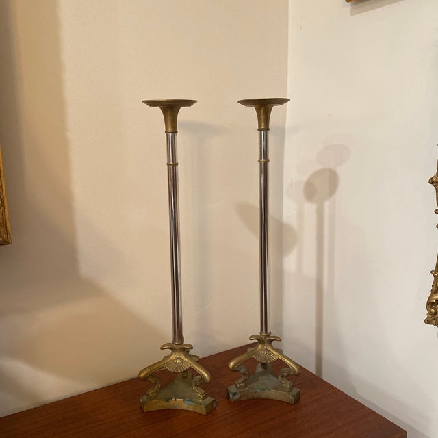 a lovely pair of vintage Maitland Smith candle holders. Absolutely stunning! This vintage pair of candle holders by...