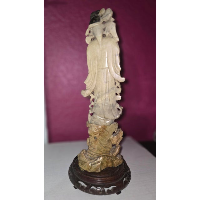 Chinese Early 20th Century Soapstone Statue of Guanyin For Sale - Image 3 of 7