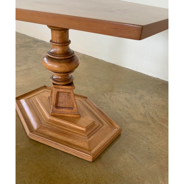 Wood Mid 20th Century Weiman Burl Hexagon Accent Table - Restored For Sale - Image 7 of 11