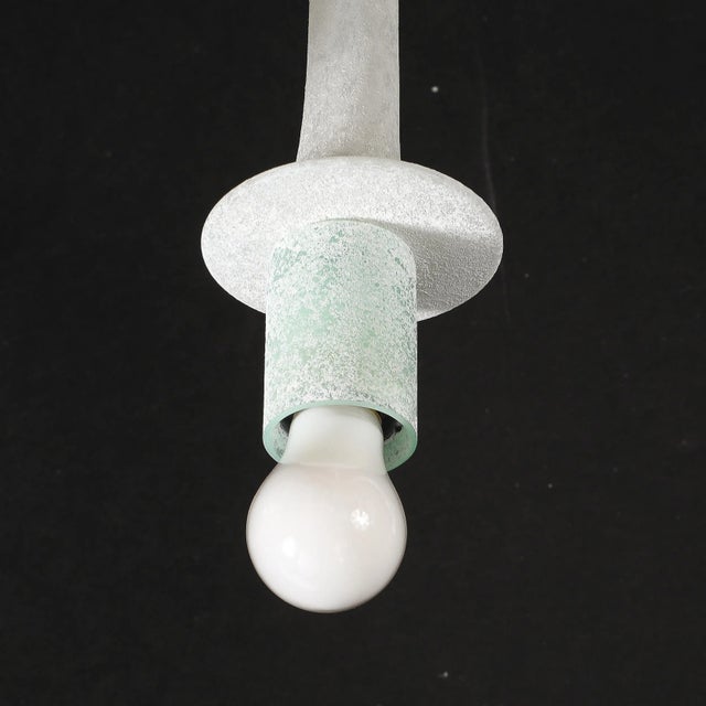 Mid-Century 8-Arm Curved Hand-Blown Murano Scavo Glass Chandelier by Seguso For Sale - Image 11 of 12