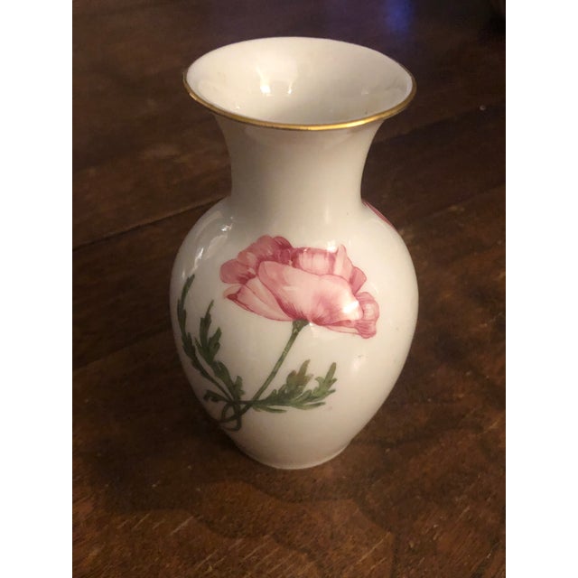 Vintage Italian Richard Ginori Pink Poppies Bud Vase For Sale - Image 10 of 13