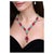 Bochic “Capri” Vintage Ruby & Turquoise Flower Necklace - 18K & Silver For Sale - Image 4 of 9