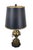 Traditional Mid 20th Century Empire Brass Mantel Trophy Urn Table Lamp Black Shade 31" For Sale - Image 3 of 14