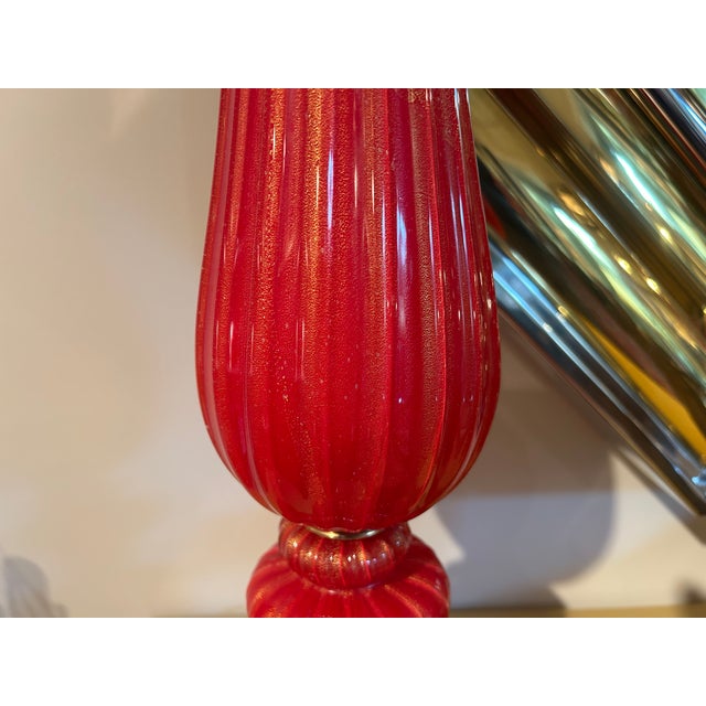 Vintage Pair of Murano Glass Lamps For Sale - Image 10 of 11