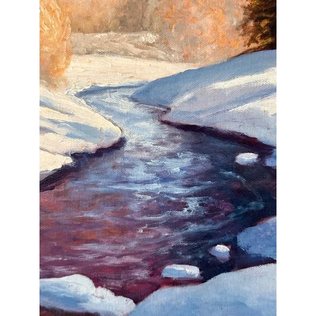 Late 20th Century Gary Steffen (Listed Artist b.1939, Co) Oil Painting on Canvas Titled Snow Banks. Gallery Label, Very Fine Frame For Sale - Image 5 of 14