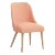 Rounded Back Dining Chair in Linen Apricot For Sale
