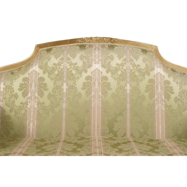 19th Century Style Italian Giltwood Love Seat. Features swan arms.