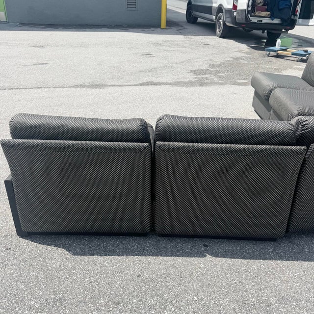Postmodern Black on Black Modular Sectional Sofa - 5 Pieces For Sale - Image 9 of 12