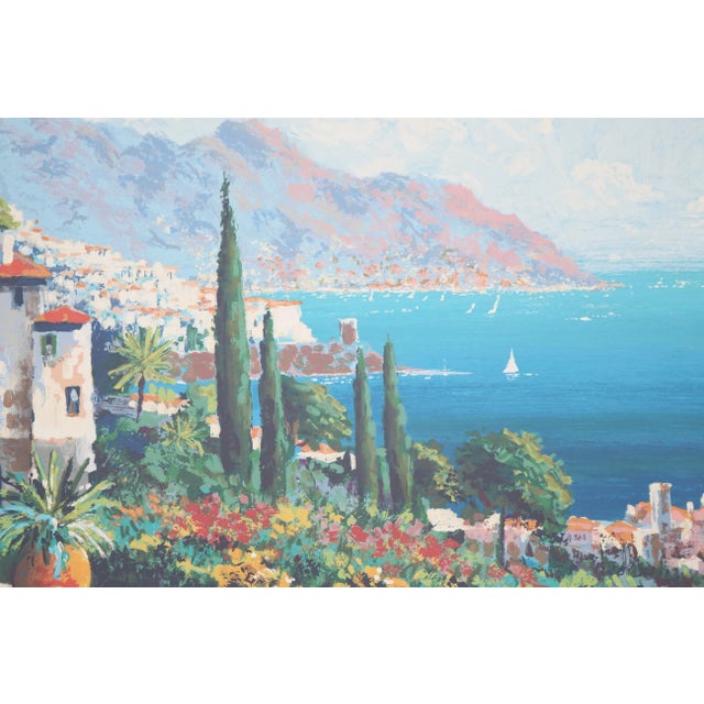 1980's Kerry Hallam Amalfi Coast Mediterranean Limited Edition Signed Serigraph For Sale - Image 13 of 18