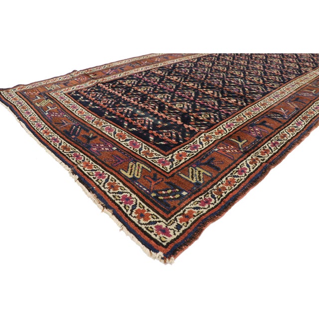 70541 Antique Caucasian Shirvan Rug Runner, 03'07 x 13'02. The Boteh Continuum: Late 19th Century Shirvan Masterpiece of...