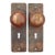 Antique Victorian Brass Dummy Door Knob Set For Sale