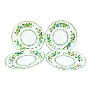 Vintage Crown Staffordshire Floral Saucers- Set of 4 For Sale