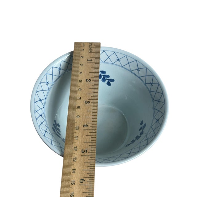 Ceramic Vintage Mid Century Royal Copenhagen Danish Delft Bowl Aluminia Faience Tranquebar For Sale - Image 7 of 11