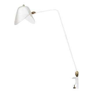 Mid-Century Modern White Two Swivels Stapled Table Lamp by Serge Mouille For Sale