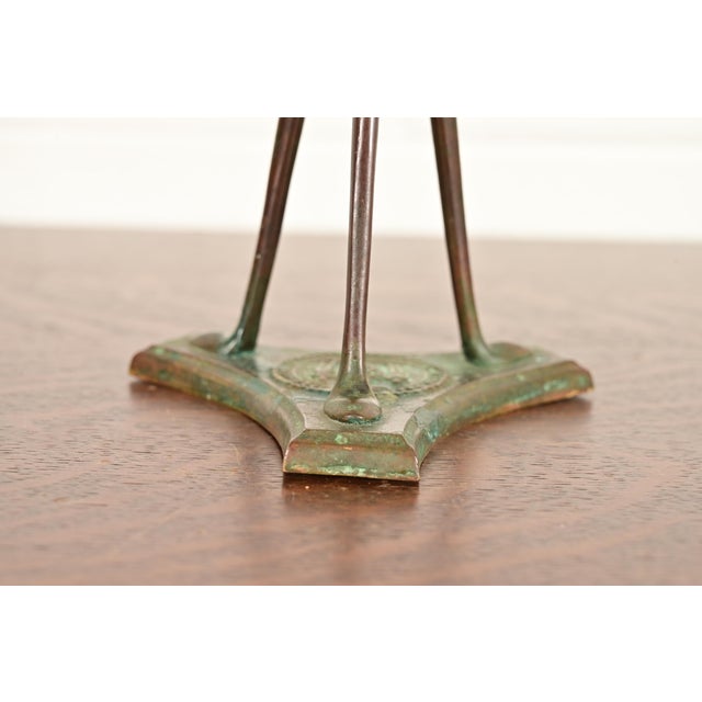 Tiffany Studios New York Bronze Candlestick, Circa 1910 For Sale - Image 9 of 14