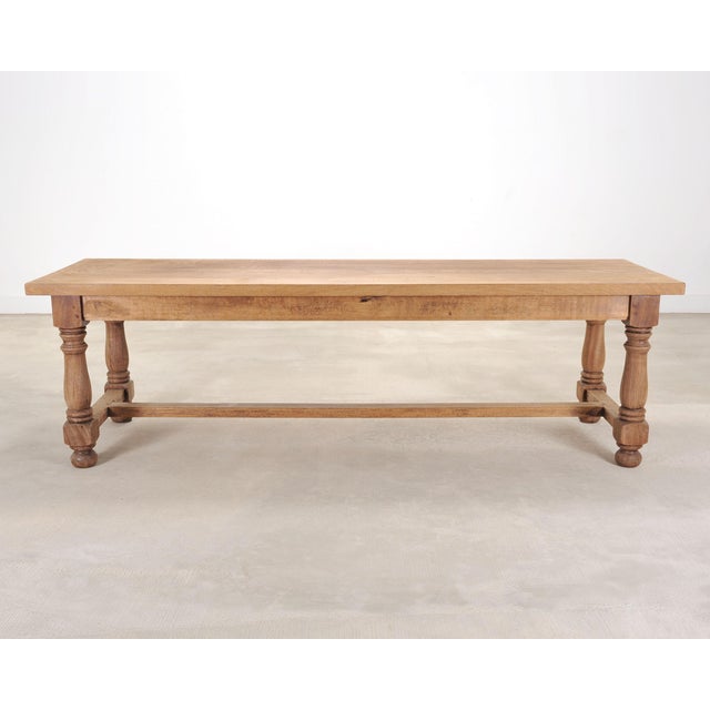 Country French Provincial Bleached Oak Farmhouse Dining Table 8 Ft For Sale - Image 18 of 18