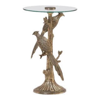 Fairfax Glass Top Round Accent Table by Loomlan For Sale