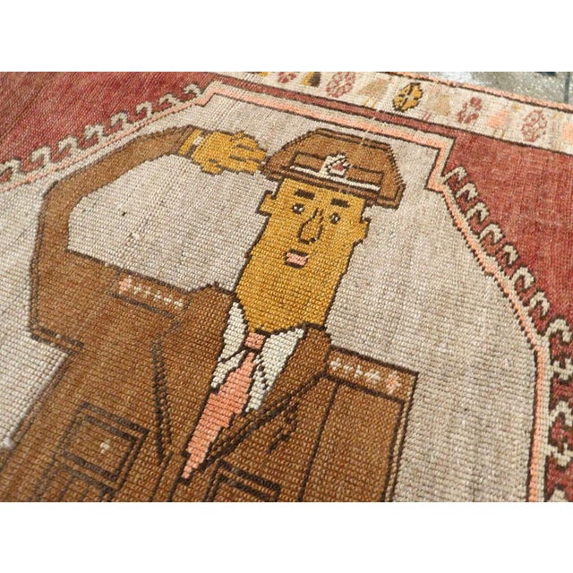 Textile Galerie Shabab Collection Mid-20th Century Turkish Anatolian Pictorial Rug For Sale - Image 7 of 9
