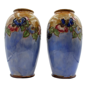 1920-1927 Pair of Arts & Crafts Vases by Royal Doulton, England