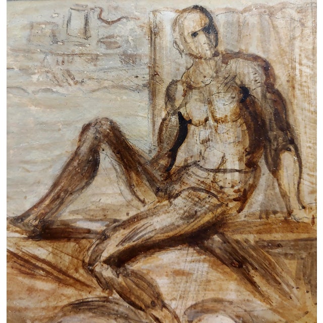 Reginald Marsh -Nude Male -Oil Painting For Sale - Image 4 of 8