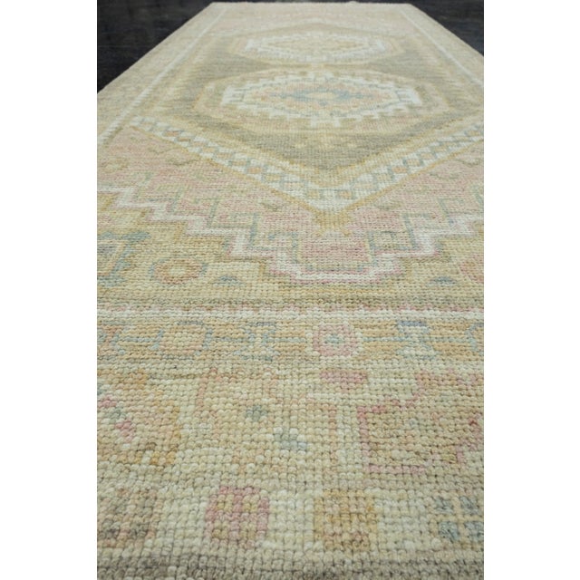 Textile Turkish Oushak Runner Rug 3'1" x 7'5" #17500 For Sale - Image 7 of 8