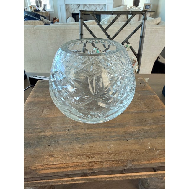 1980s Crystal Rose Bowl on Silver Stand For Sale - Image 5 of 11