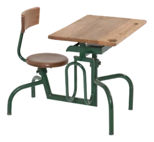 Vintage Industrial One Seat School Desk by Jean Prouvé