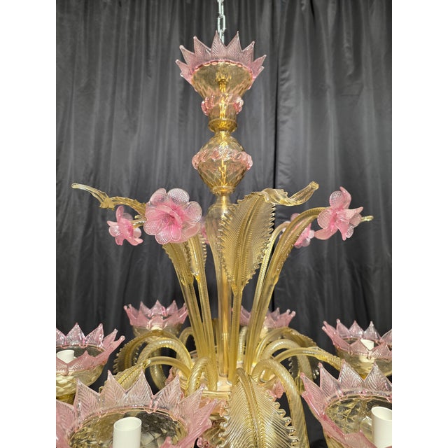 Murano Glass Chandeliers, 1980s, Set of 2 For Sale - Image 10 of 15