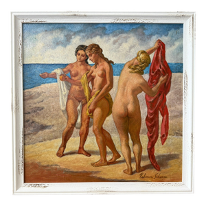 Three Nudes Titled “On The Bluff” 1976 by Palmer Schoppe