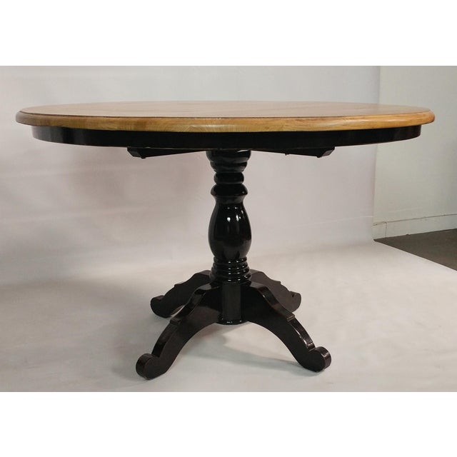 Round Reclaimed Wood Black Dining Table Chairish
