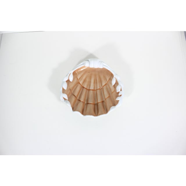 Vintage ceramic shell bowl by Mottahedeh Vista Alegre Portugal. Beautiful opalescent peachy pink interior and white...