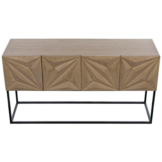 Contemporary Zurich Console in Bleached Walnut with Metal For Sale - Image 3 of 9