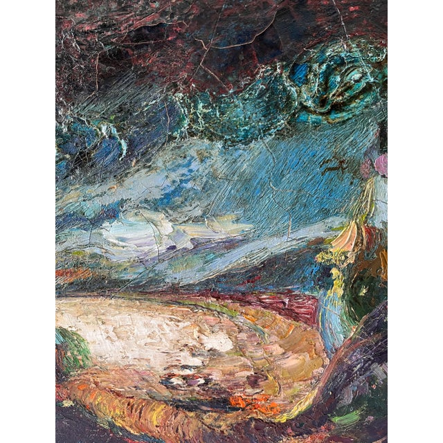 Vintage Abstract Oil Painting by F. Sovero Cuyubama (20th C) For Sale - Image 4 of 12