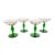Antique Art Nouveau Green Blown Glass Coupes - Set of 4 For Sale