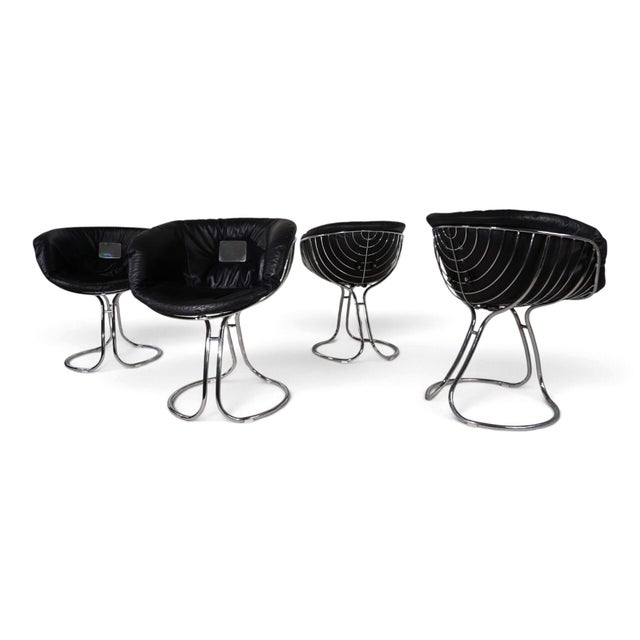Pan Am Dining Chairs in Chrome and Leather by Gastone Rinaldi for Rima, 1970, Set of 4 For Sale - Image 17 of 18