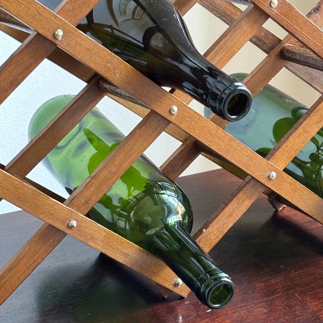 Wood Mid-Century Modern Accordion-Style Wood Wine Rack For Sale - Image 7 of 10