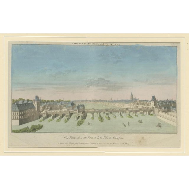 Frankfurt am Main Optica View – Huguier Paris Hand-Colored Vue d’Optique c.1780 : This striking hand-colored optical print...