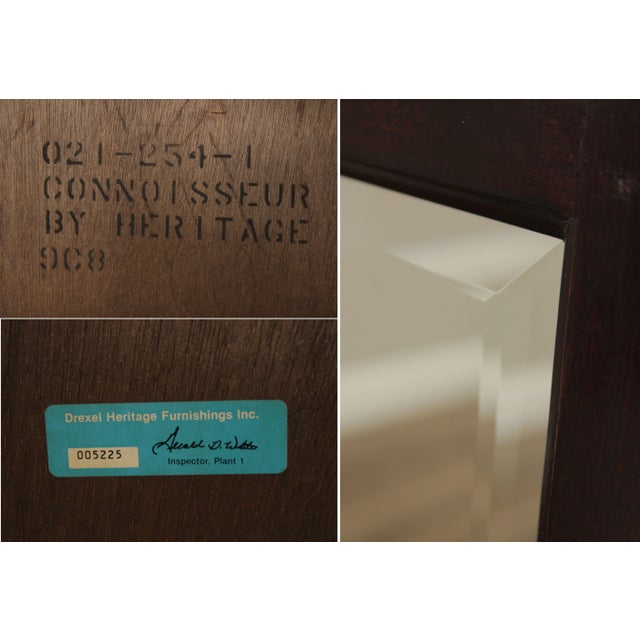 Drexel Heritage Chinoiserie Carved 'Connoisseur' Trifold Dresser Mirror For Sale - Image 11 of 12