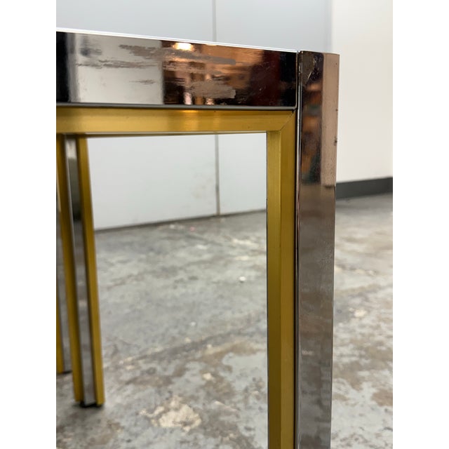 Renato Zevi Chrome + Brass Side Tables, Circa 1970's For Sale - Image 11 of 12