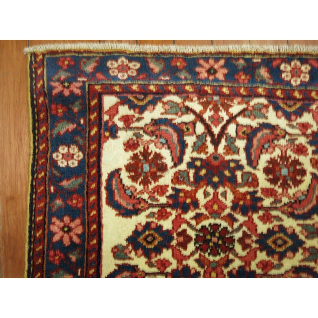 Ivory Early 20th Century Ivory Persian Farahan Throw Rug - 2'7" x 3'2" For Sale - Image 8 of 18
