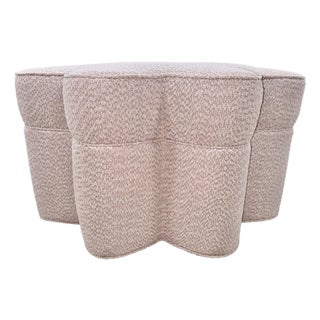 Custom Star-Shaped Ottoman in Bouclé by Danny Cannon Custom Upholstery For Sale