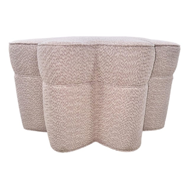 Custom Star-Shaped Ottoman in Bouclé by Danny Cannon Custom Upholstery For Sale