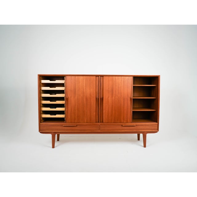 Mid-Century Modern Mid-Century Danish Highboard in Teak by Gunni Omann for Omann Jun, 1960s For Sale - Image 3 of 12