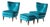 1940's Italian Petitte Slipper Chairs and Ottoman in Velvet Upholstery For Sale