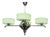 Art Deco Green Opaline Glass Chandelier, Former Czechoslovakia, 1930s For Sale