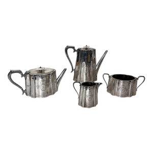 Mid 19th Century Martin Hall & Co. English Silver-Plated Tea and Coffee Service