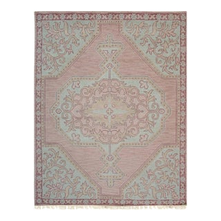 9x12 Lydia Oriental Coral Traditional Medallion Hand Knotted Wool Carpet Rug For Sale