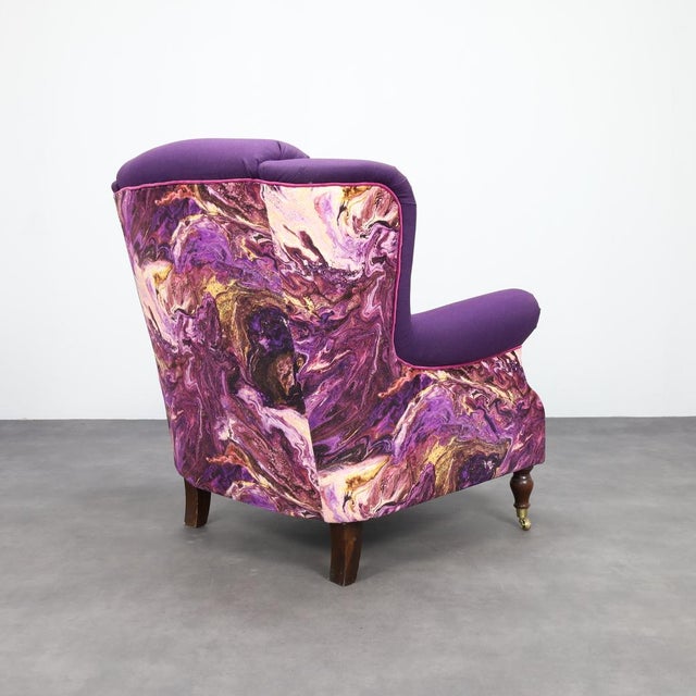 Classic Wing Chair in the style of Howard & Sons, 1960s For Sale - Image 4 of 11