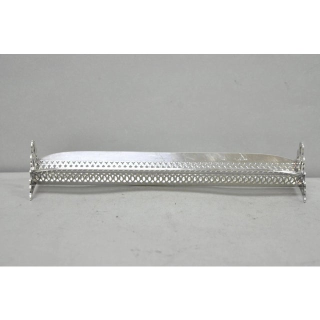 Victorian Vintage English Regency Silver Plated Reticulated Sugar Cube Cracker Caddy For Sale - Image 3 of 11