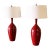 1960s Monumental Vintage Designer Italian Style Red Ceramic Table Lamps - A Pair For Sale
